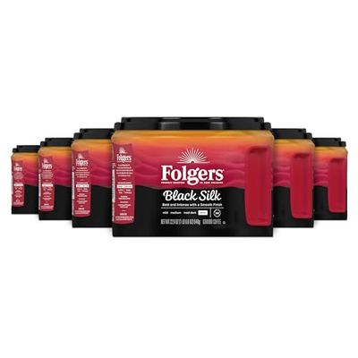 Folgers Black Silk Dark Roast Coffee, 22.6 Ounces (Pack of 6)