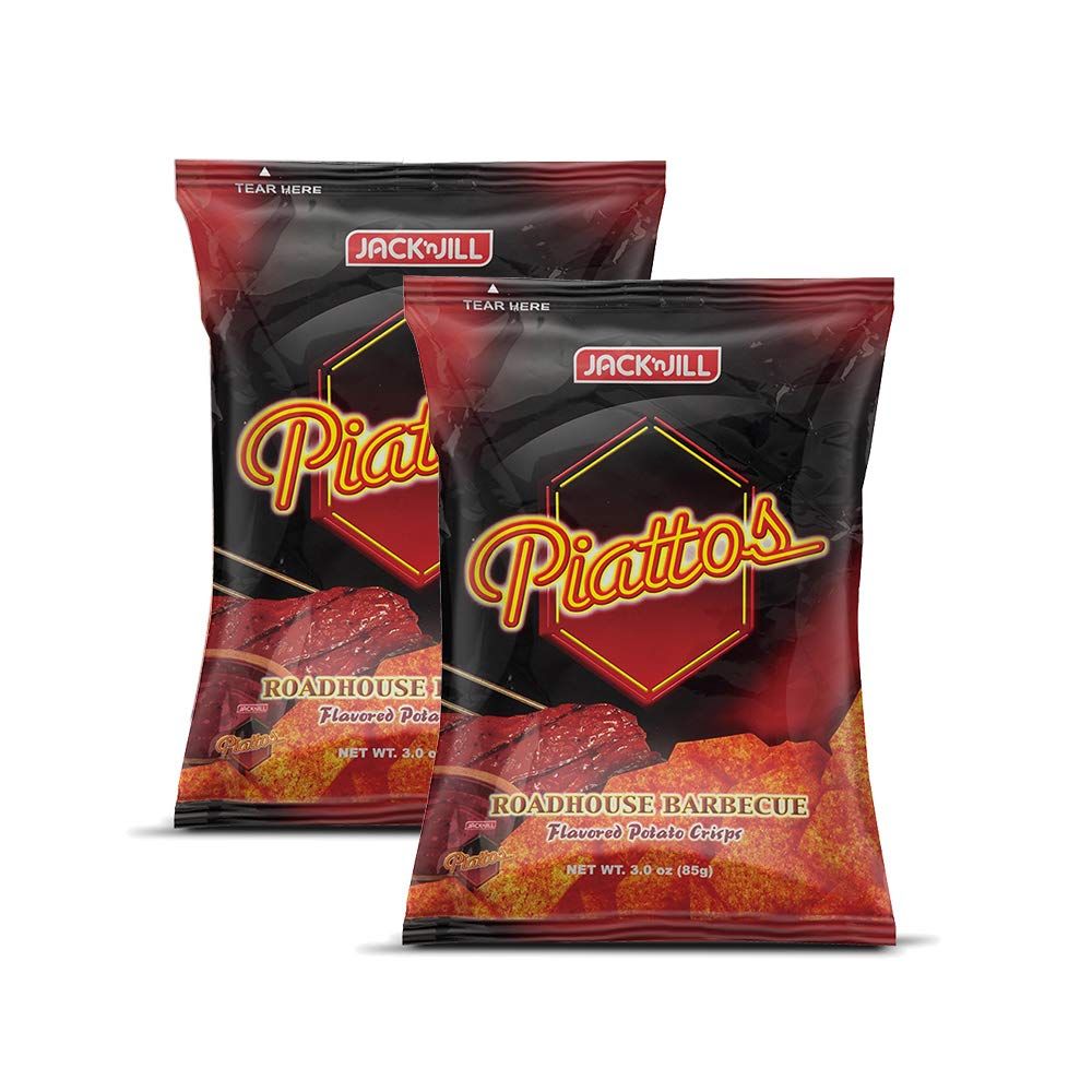 Jack&#39;n Jill Piattos Flavored Potato Crisps 2.8 Oz Road House BBQ Flavored (Pack of 2)