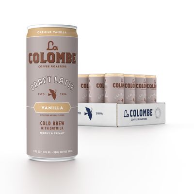 La Colombe Coffee, Oatmilk Vanilla Latte, 11 fl oz Cans (Pack of 12), Coffeehouse Quality Cold Brew, Specialty Grade Coffee Beans, Ready-to-Drink On-the-Go
