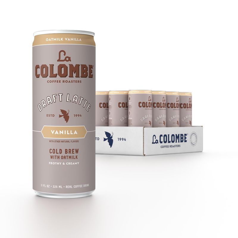 La Colombe Coffee, Oatmilk Vanilla Latte, 11 fl oz Cans (Pack of 12), Coffeehouse Quality Cold Brew, Specialty Grade Coffee Beans, Ready-to-Drink On-the-Go