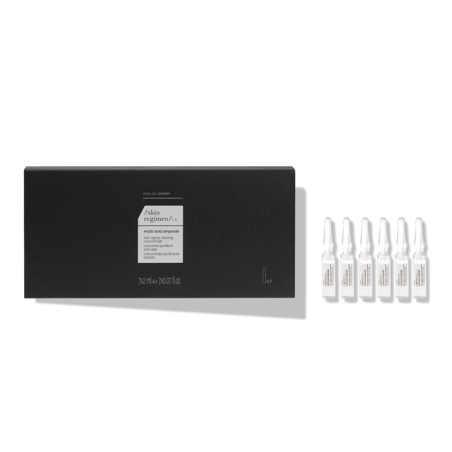 skin regimenLX Multi Acid Ampoule, Anti-Aging Clearing Concentrate, 7 x 2ml Vials