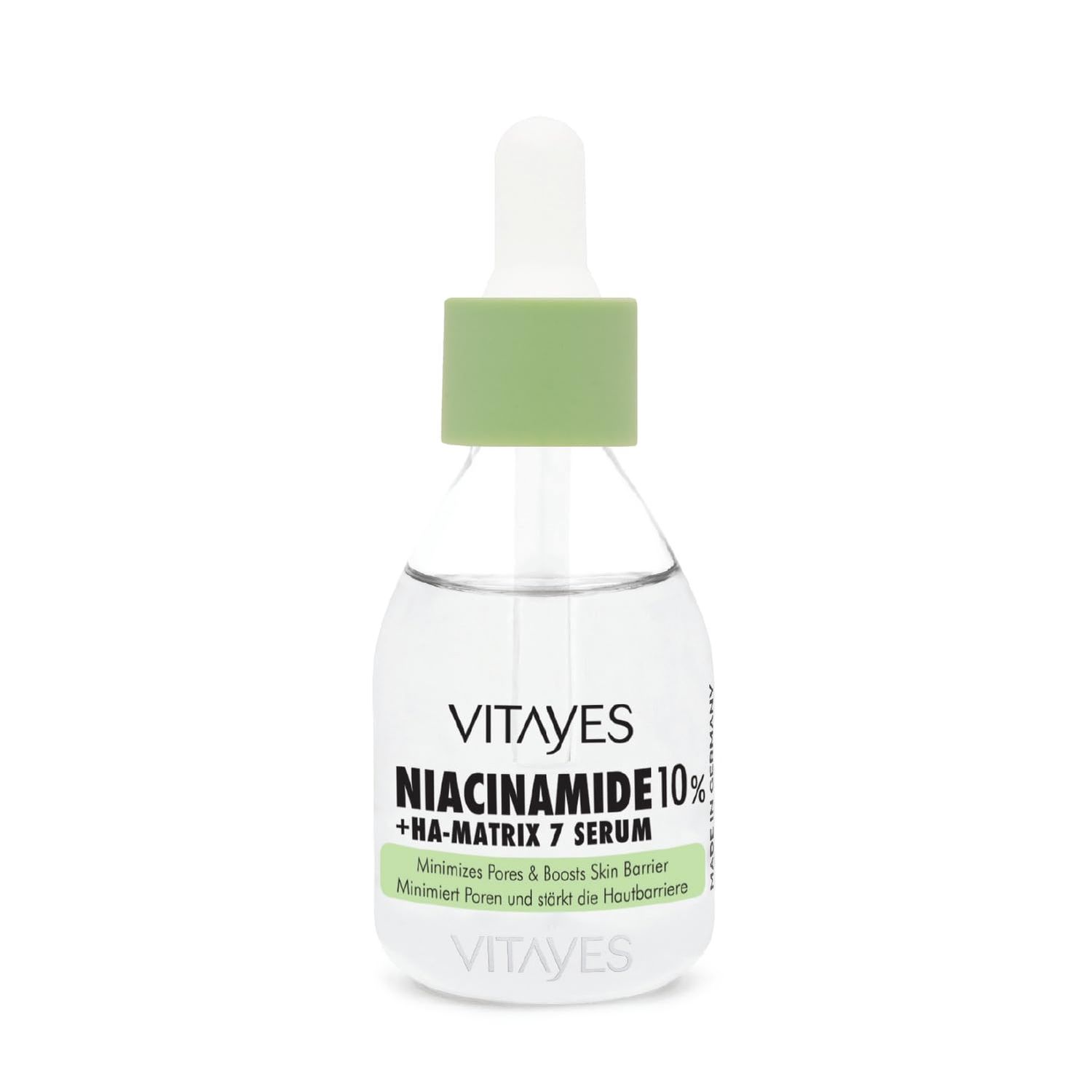 VITAYES b!right 10 Niacinamide Hyaluronic Acid Serum - Pore Refinement, Strengthening the Skin Barrier, Moisturizing, Anti Aging - for Radiant Rejuvenated Skin - 1.01 Fl Oz