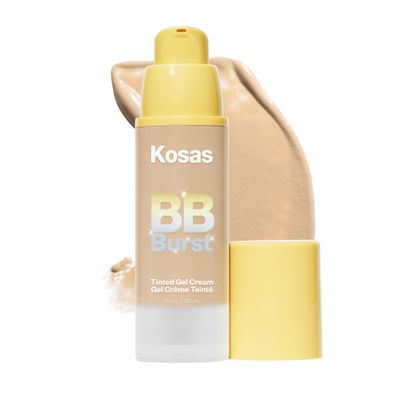 Kosas BB Burst Tinted Face Gel Cream - Supports Healthy Collagen, Smoothes Skin, Hydrates Moisturizes - Lightweight Buildable Coverage - Medium Neutral Olive 22, (1 Oz30 ML)