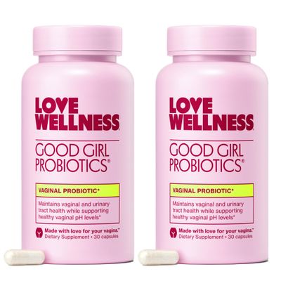 Love Wellness Good Girl Probiotics Women&#39;s Vaginal Health Supplement Vaginal Probiotics for Women pH Balance Urinary Tract Health Support Vaginal Odor Flora 60 Count