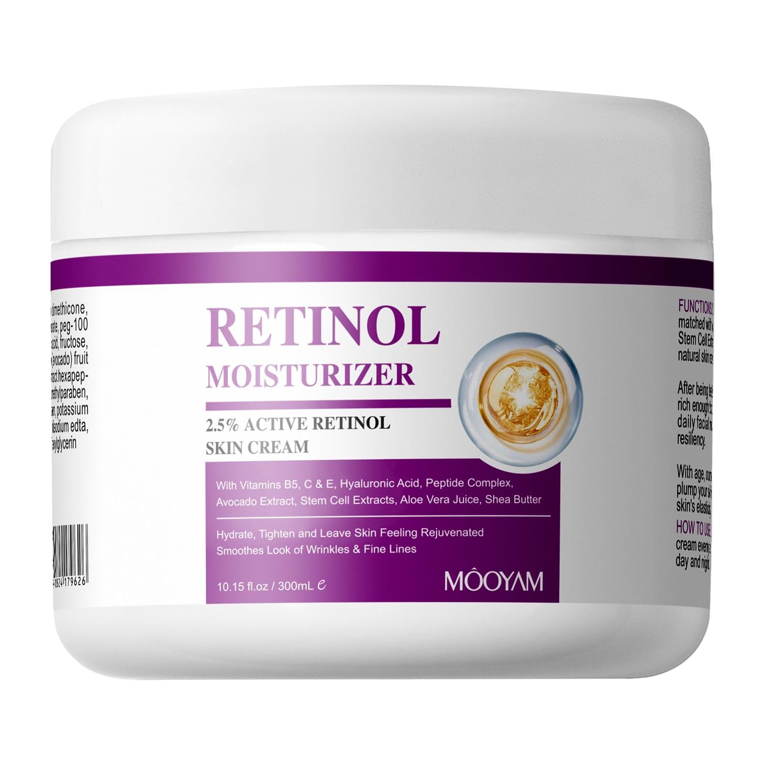 Retinol Cream for Face, Face Moisturizer with Collagen Hyaluronic Acid, Anti Aging and Wrinkles Cream for Tightening Skin, Retinol Day Night Face Cream for Women and Men 10.15Oz