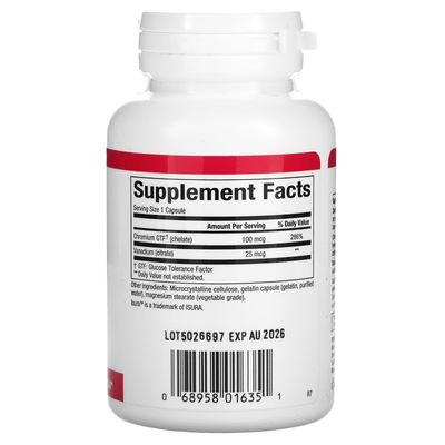 Natural Factors, Chromium Vanadium 125 mcg, Supports Healthy Metabolism, 90 capsules