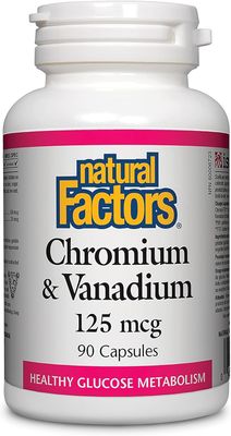 Natural Factors, Chromium Vanadium 125 mcg, Supports Healthy Metabolism, 90 capsules
