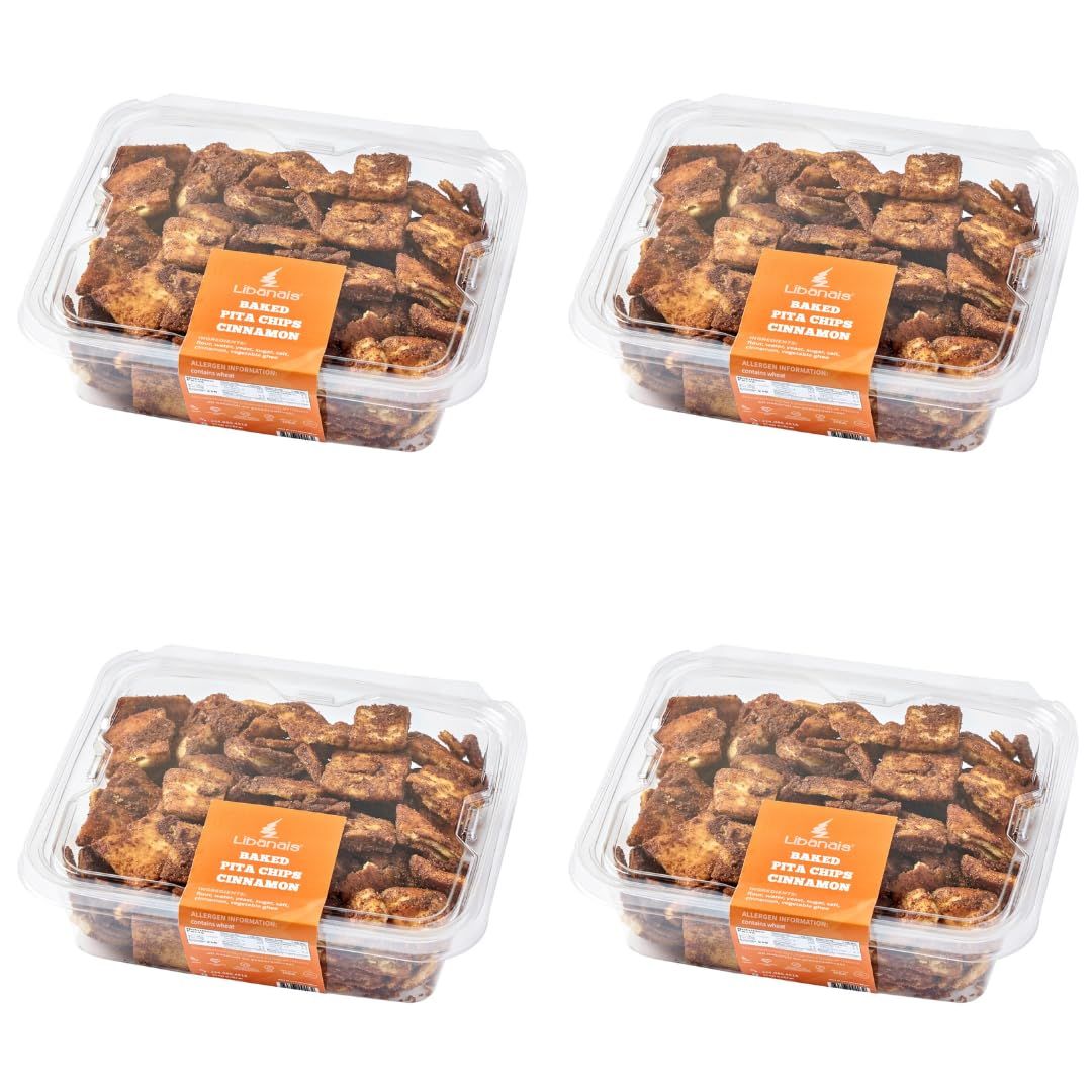 Libanais Baked Cinnamon Pita Chips 4 pack, 11 oz each container