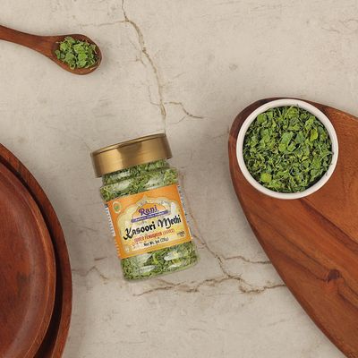 Rani Fenugreek Leaves Dried (Kasoori Methi) 1oz (28g) PET Jar All Natural Vegan Gluten Friendly NON-GMO Kosher Indian Origin