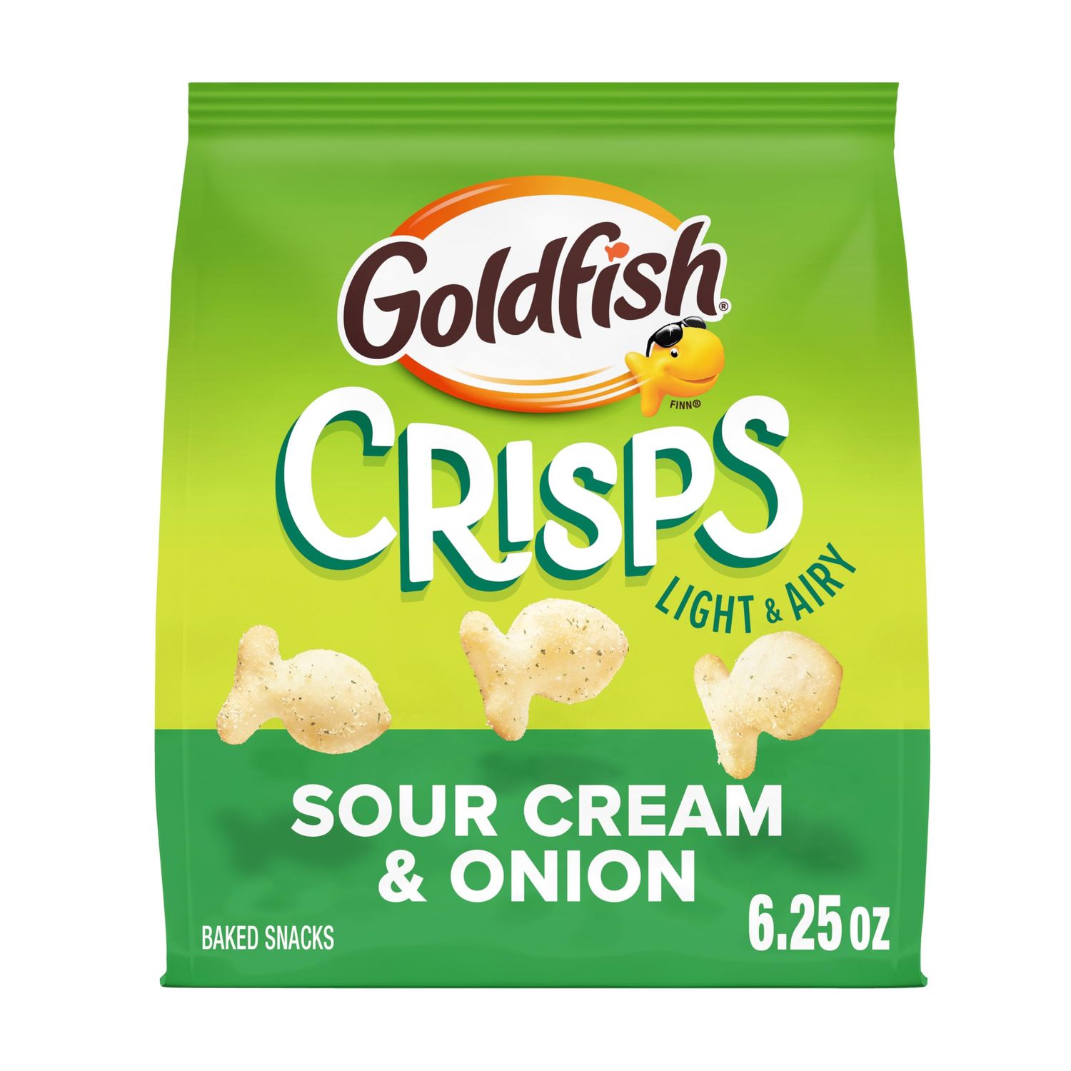 Goldfish Crisps Sour Cream Onion Baked Chip Cracker Snacks, 6.25 Oz Bag