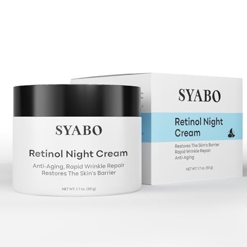 Anti-Wrinkle Night Cream, Retinol Facial Night Cream, Daily Anti-Aging Face Moisturizer for Fight Fine Lines Wrinkles, 1.7 FL OZ