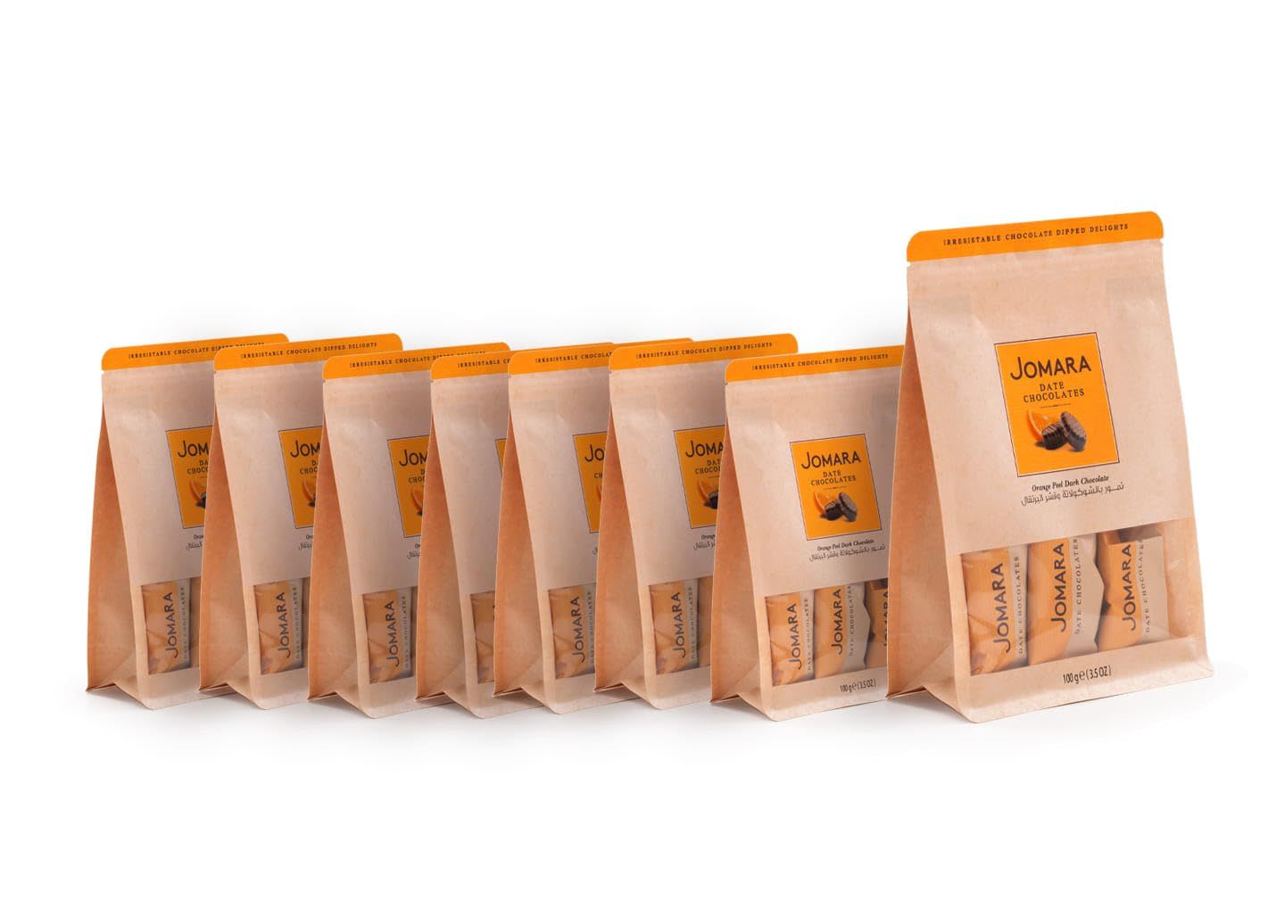 Jomara Date Chocolates wOrange Peel Pouch 8 X100g