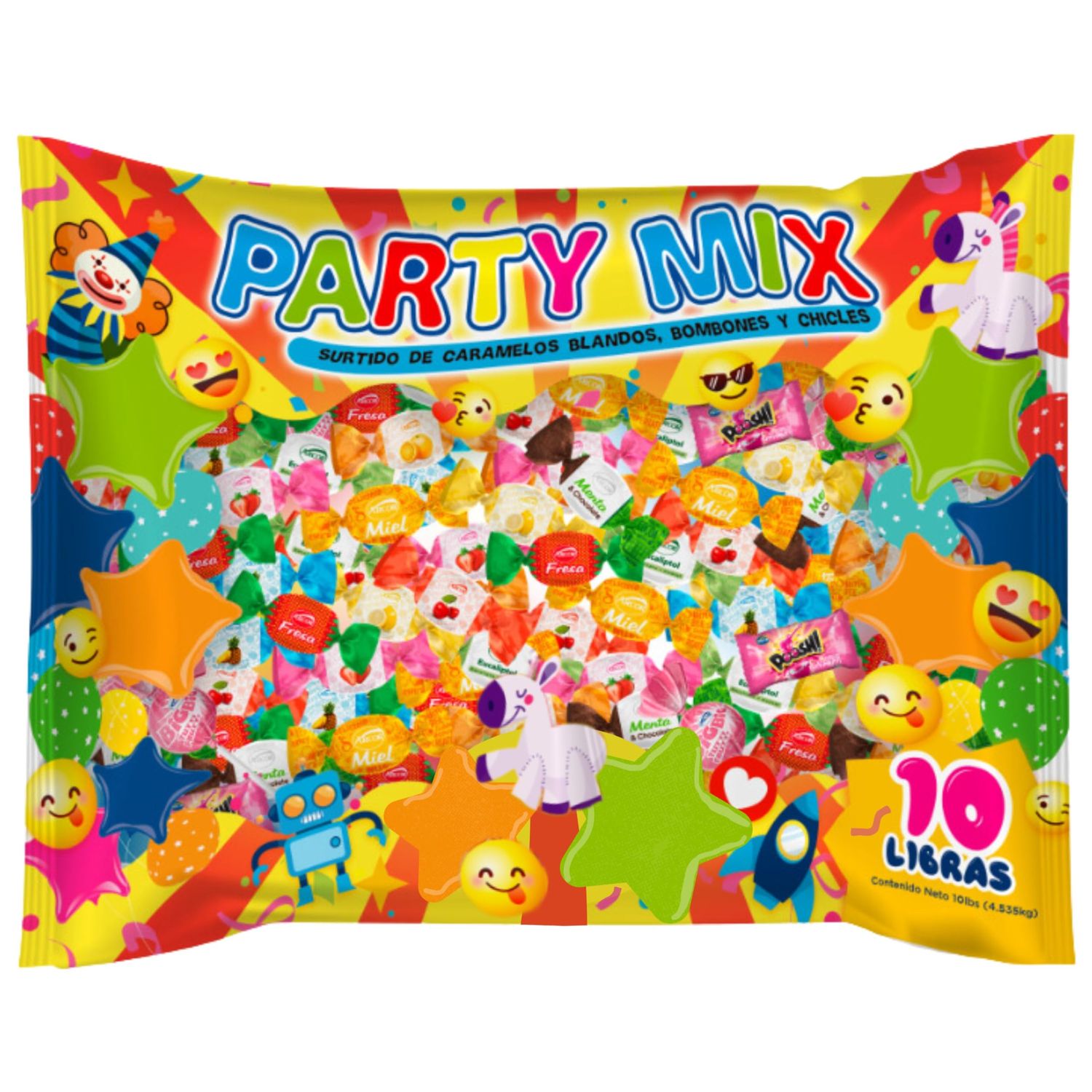 Ultimate Party Mix 10 Lb Bulk Candy Variety Chewy Hard Candies, Lollipops, Fruit Chews Assorted Fruity Flavors Fun Size Sampler 160 oz