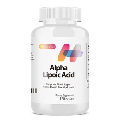 HyberVive Alpha Lipoic Acid 650mg per Serving - 120 Vegetarian Capsules, 60-Day Supply - Gluten-Free, Soy-Free, Non-GMO Antioxidant for Energy Nerve Health