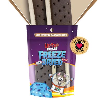Sandwich Bars - Freeze Dried Ice Cream Vanilla Flavored Ice Cream Chocolate Wafers For Backpacking, Camping, or as a Gift - Freeze-Dried in the USA (1.6oz Bag)