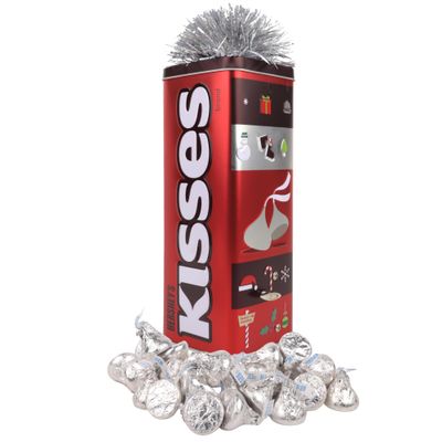 Galerie Hershey&#39;s Kisses Christmas Music Tin, 32 Individually Wrapped Milk Chocolate Kisses, Stocking Stuffer Gift, 5.1 Ounces