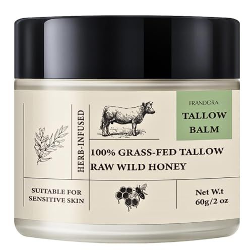 FRANDORA Beef Tallow Honey Balm - All-Natural Moisturizer Hydrates and Nourishes the Skin, Grass-fed Beef Tallow Honey Balm blend - Ultra-Nourishing Moisturizer for Face, Body Hands.