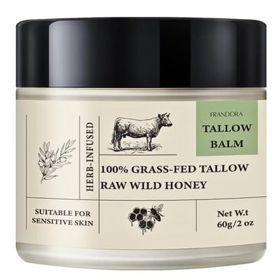 FRANDORA Beef Tallow Honey Balm - All-Natural Moisturizer Hydrates and Nourishes the Skin, Grass-fed Beef Tallow Honey Balm blend - Ultra-Nourishing Moisturizer for Face, Body Hands.