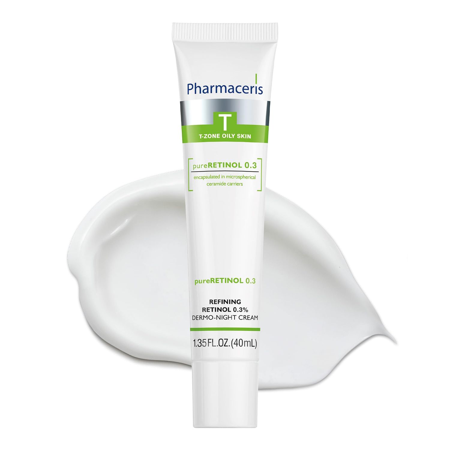 Pharmaceris pureRETINOL 0.3 Refining Retinol Dermo-Night Cream with Encapsulated Retinol, Reduces the Appearance of Imperfections and Wrinkles, For Oily Combination Skin, 1.35 fl oz