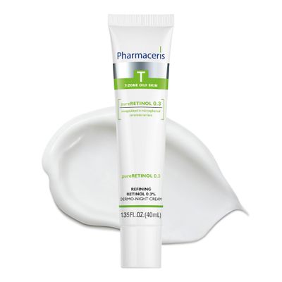 Pharmaceris pureRETINOL 0.3 Refining Retinol Dermo-Night Cream with Encapsulated Retinol, Reduces the Appearance of Imperfections and Wrinkles, For Oily Combination Skin, 1.35 fl oz
