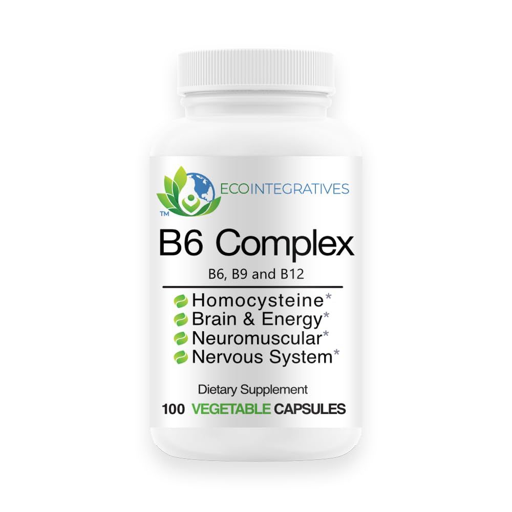 BioInnovations Pharmacal B6 Complex Vegan Vitamin B6, B9 Folate, B12 Methylcobalamin Supports Cardiovascular, Neuromuscular, Nervous System, Homocysteine, Energy, Blood Cell Bone Health 100 Caps