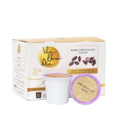 Via Bom Dia Naturally Flavored Kcup Coffee Pods, Dark Chocolate Flavor, 12 Count (Pack of 1), for Single-Serve Keurig Machines
