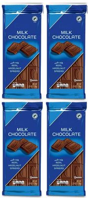 Milk Chocolate Bar, Australian Imported, Made with Real Hazelnut Butter Spread, Snack Snacking Food Gift Treat, 4 5.29oz Choceur Pack