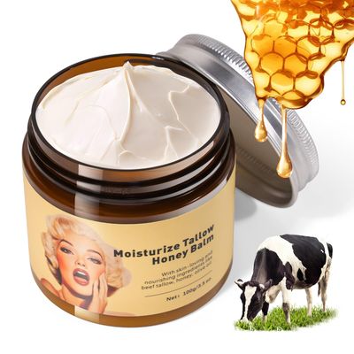 MuseGlisten Beef Tallow and Honey Balm For Skin Care Organic Grass Fed Beef Tallow Face Moisturizer Cream Hydrating Lotion For Face Hand Body Foot