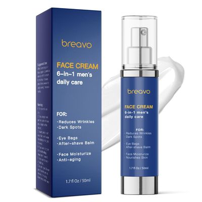 6 in 1 Face Cream for Men: 6 in 1 Mens Face Moisturizer, Mens Face Cream Anti Aging - Eye Bags Treatment Wrinkle Cream for Men 1.7 oz