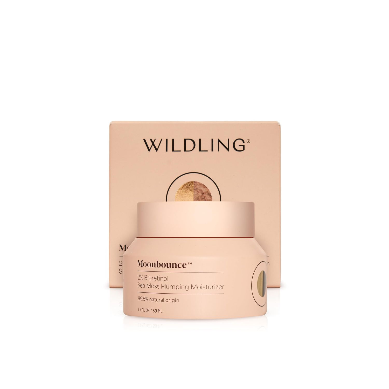WILDLING Moonbounce 2 Bioretinol Plumping Moisturizer I Rock Samphire, Irish Sea Moss, Marshmallow Root, Moonstone I Hydrates, Boosts Elasticity, Firms I 99.5 Natural, Vegan, Cruelty Free (1.7fl oz)
