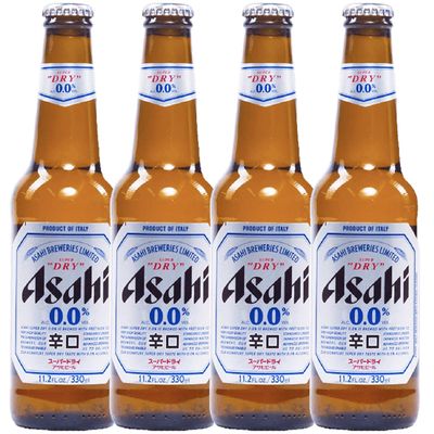 Asahi 4 Pack Super Dry 0.0 Alcohol Free Lager 12oz Bottles Zero Alcohol Beer Made in Japan