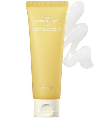 HYGGEE Relief Chamomile Cream - Hydrating Gel Face Moisturizer for Oily Skin - Chamomile Extract and Hyaluronic Acid - Hypoallergenic Vegan Face Cream - Lightweight Gel, 3 fl.oz.