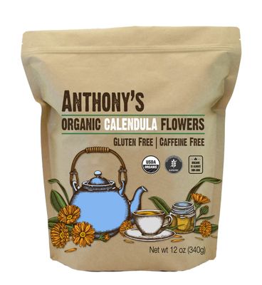 Anthony&#39;s Organic Calendula Flowers, 12 oz, Whole Flowers and Petals, Herbal Marigold Tea, Caffeine Free