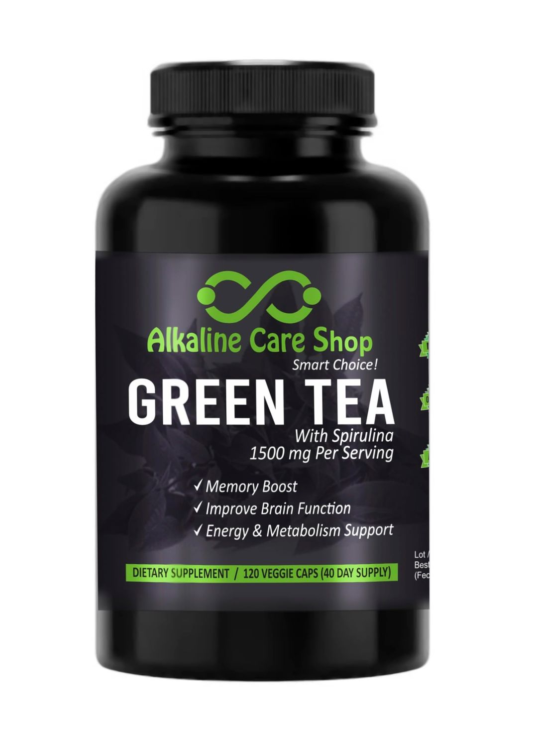 Alkaline Care - Green Tea with Spirulina Extract 1500mg - High Absorption Ultra Potent Green Tea Supplement with Spirulina - Green Tea for Energy Metabolism Support Capsules - 120 Capsules