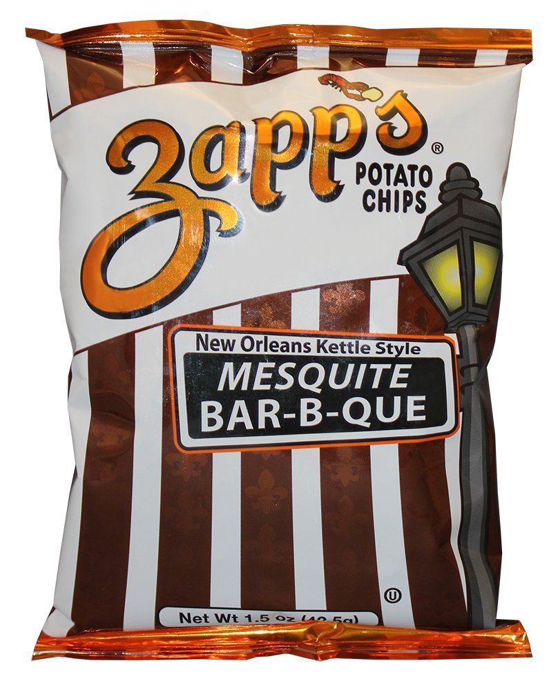 Zapp s New Orleans Kettle-Style Potato Chips, Mesquite BBQ - Crunchy Chips with a Smokey Kick, Great for Lunches or Snacking on the Go, 1.5 oz. Bag (Pack of 30)
