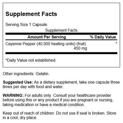 Swanson Cayenne - Herbal Supplement Promoting Digestion, Circulation Metabolism Support - Natural Formula May Support Heart Health - (300 Capsules, 450mg Each) (2 Pack)