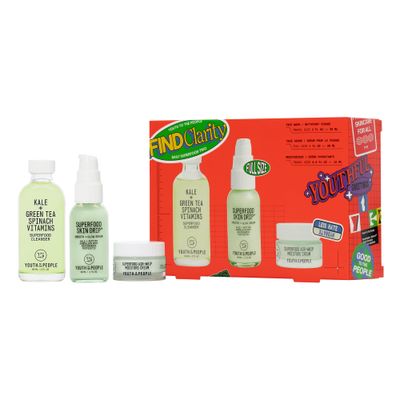 Youth To The People Daily Superfood Trio Set, 3-Pc Skincare Giftset for Clear Balanced Skin (76 Value), with Kale and Green Tea Face Wash, Skin Drip Facial Serum, and Air-Whip Moisturizer