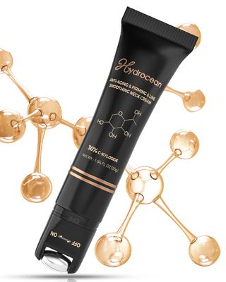 HYDROCEAN Tighten and Lift Neck Cream with Roller, 30 C-Xyloside Solution Anti Aging Neck Firming Cream for Tightening Sagging Skin, Anti-Wrinkle, Smooths Fine Lines