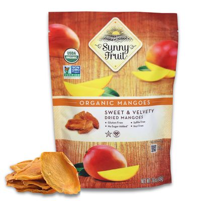 Sunny Fruit Soft Organic Dried Mangoes - 1 Pound Bulk Bag Healthy, Sweet Snack NON-GMO, VEGAN, HALAL, KOSHER, NO PRESERVATIVES, NO SULFIDES, NO SUGAR ADDED