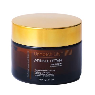 Unmatch Life Retinol Facial Cream to Reduce Fine Lines, Wrinkles Under Eye Dark Circles with Collagen, Anti-Aging Hyaluronic acid, Vitamin E Green Tea Night Cream Face Moisturizer for Women Men