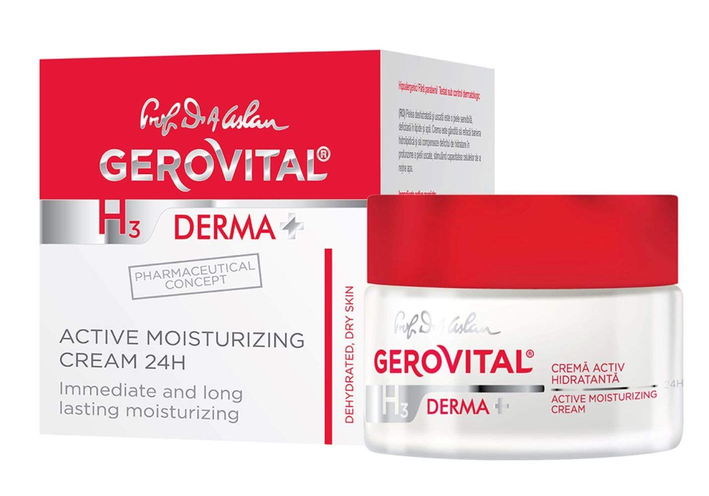 GEROVITAL DERMA All Day Active Moisturizing Face Cream, Anti-Wrinkle Facial Cream, Deep Hydration, Elastic and Tonic Skin, for Dry Skin, 50 mililiters