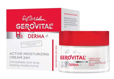 GEROVITAL DERMA All Day Active Moisturizing Face Cream, Anti-Wrinkle Facial Cream, Deep Hydration, Elastic and Tonic Skin, for Dry Skin, 50 mililiters