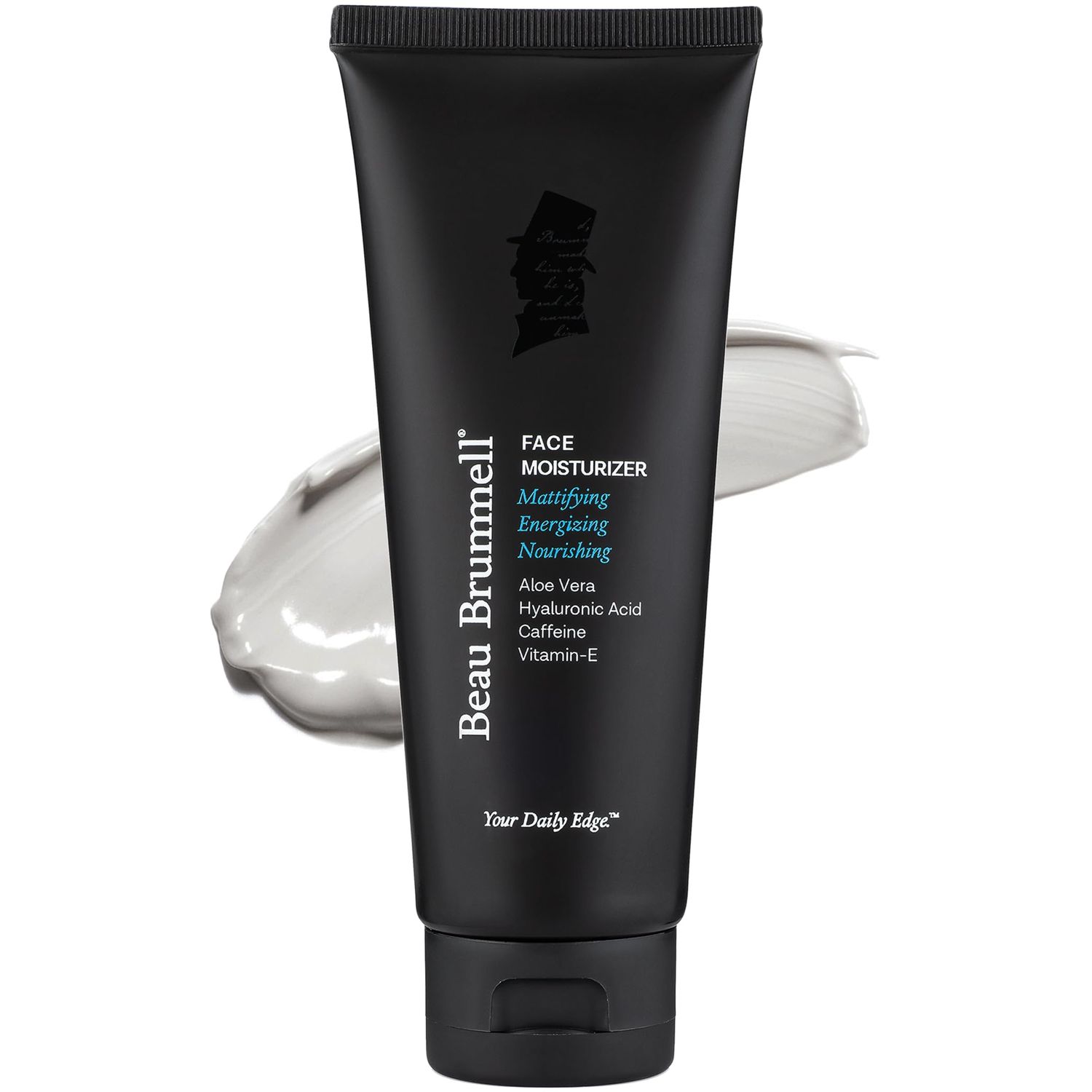 Beau Brummell for Men Matte Finish Face Moisturizer Fast Absorbing, Lightweight Face Lotion with Vitamins AE, Aloe Vera Caffeine Anti-aging, For Dry or Oily Skin 4 OZ Tube Made In America