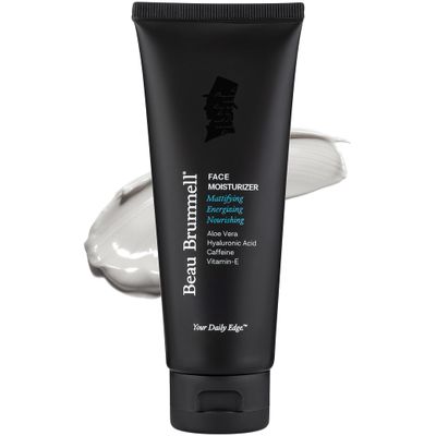 Beau Brummell for Men Matte Finish Face Moisturizer Fast Absorbing, Lightweight Face Lotion with Vitamins AE, Aloe Vera Caffeine Anti-aging, For Dry or Oily Skin 4 OZ Tube Made In America