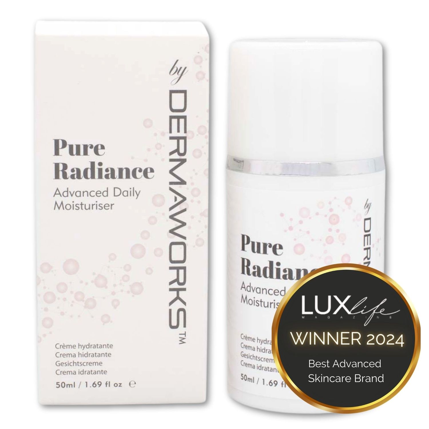 DERMAWORKS Pure Radiance Face Moisturizer for Women - Anti-Aging Hydrating Cream with Vitamin C, Retinol Hyaluronic Acid for Smooth, Radiant Skin - 50ml