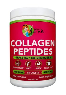 Skinny Jane Premium Best Collagen Peptides Powder Rejuvenates Skin Healthy Hair and Nails Supports Healthy Joints Keto Friendly, Zero Carbs, Unflavored (35 Servings)