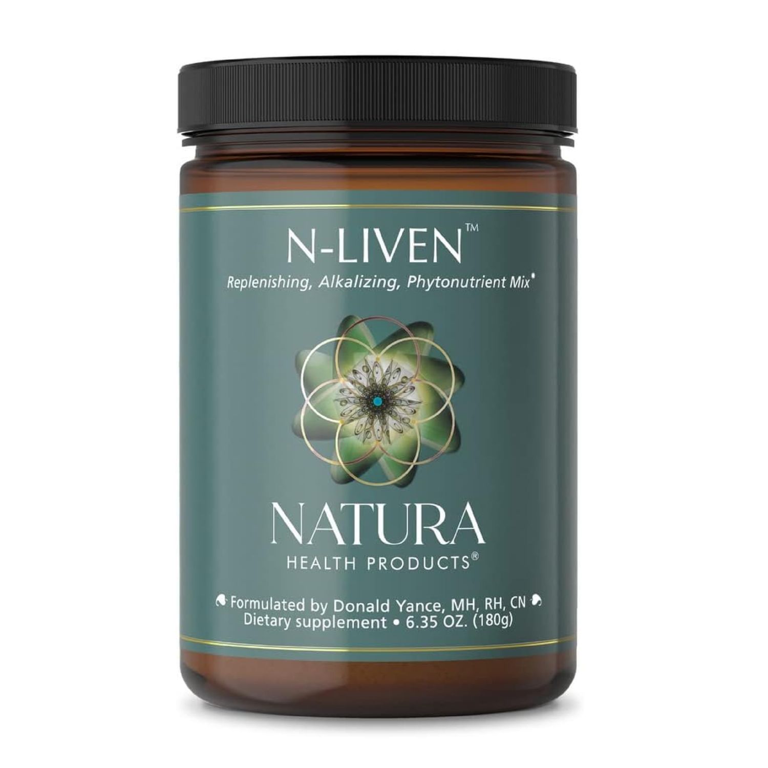 Natura Health Products N-liven Supplement - Organic Superfood Greens Powder Drink - Including Spirulina Chlorophyll - Premier Blend of Barley Grass, Kale, Spinach, Goji Berry, Raspberry (180 Grams)