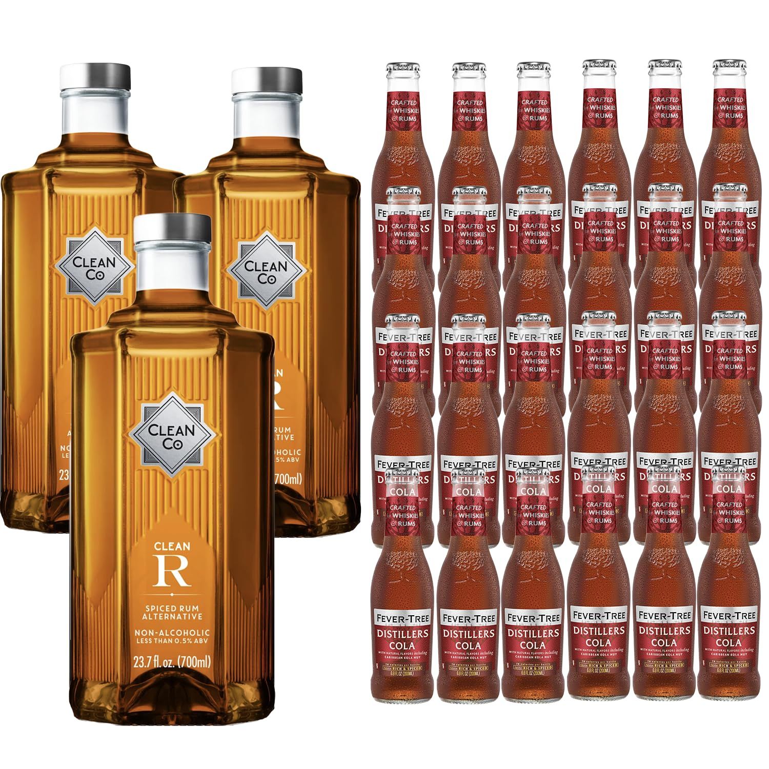 Clean Co Non-Alcoholic Rum Alternative 700ml Bottle with Premium Quality Distillers Cola - Batanga