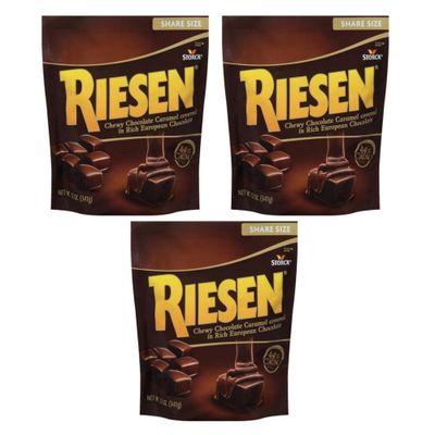 Riesen Chocolate Caramel Candy - 12oz Bags (Pack of 3) - Individually Wrapped Chocolate, Chewy Caramel - 12oz Share Bags (Pack Of 3) Packaged by Leathnu Foundry