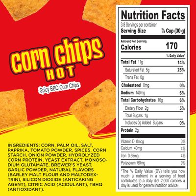 Diana Corn Chips, HotPicante BBQ Flavor, 4.05 Oz (Pack of 8)